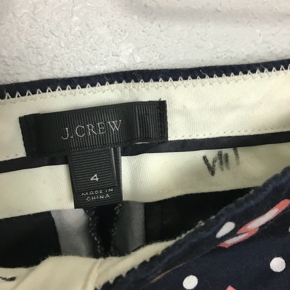 J. Crew Heart Dot Chino Shorts Navy Sz 4 - Picture 5 of 6
